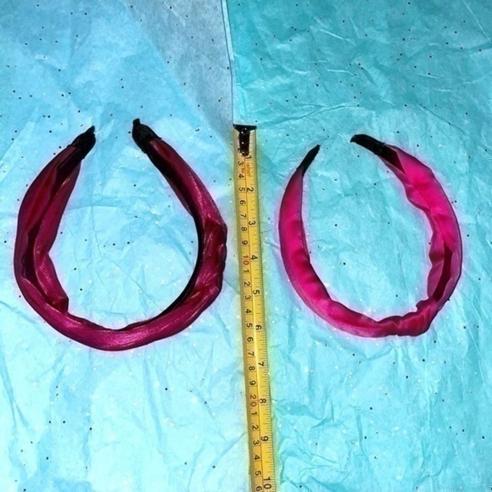 Set of 2 headband Wardani fuchsia braided side knot wide+ front knot headband - Picture 3 of 12
